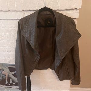 Jack (boutique brand) Brown Vegan Leather Jacket